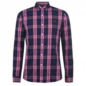 Farah Vintage Farah Mens Brewer Checked Shirt - 668 Dusty Rose