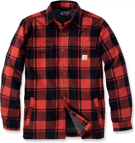 Carhartt Heavyweight Flannel Sherpa Shirt, red, Size XL