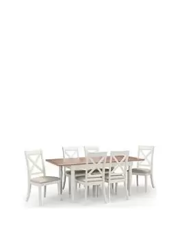 Julian Bowen Provence 150-190 Cm Extending Dining Table + 6 Chairs