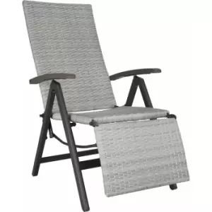 Tectake - Reclining garden chair with footrest - recliner chair, garden recliner, deck chair