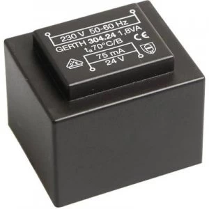 PCB mount transformer 1 x 230 V 2 x 6 V AC 1.80 VA 150 mA