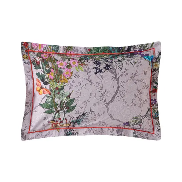 Timorous Beasties Bloomsbury Garden Oxford Pillowcase Pair, Dusty Pink