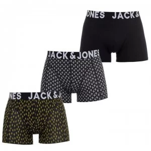 Jack and Jones 3 Pack Curtis Trunks - Black