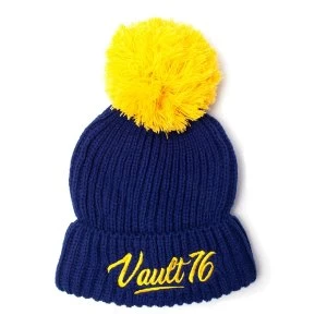 Fallout - Embroidered Vault 76 Logo Unisex One Size Beanie - Blue/Yellow