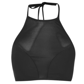 Firetrap Meshed Bikini Top - Black