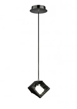 Ceramic Square Sculpture Ceiling Pendant 1 x 3W LED Chrome, Black