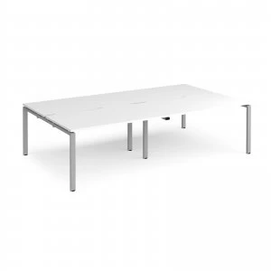 Adapt II Double Back to Back Desk s 2800mm x 1600mm - Silver Frame whi