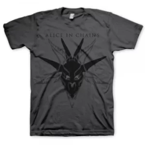 Alice in Chains Black Skull Charcoal Mens T Shirt XX Large