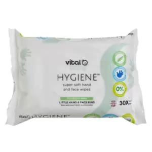 Vital Baby Hygiene Super Soft Hand & Face Wipes - Fragrance Free 30Pk