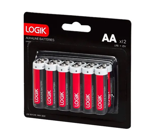 Logik LAA1216 AA Alkaline Batteries - Pack of 12