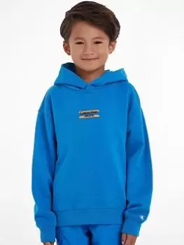 Calvin Klein Jeans Boys Mini Block Logo Hoodie - River Blue Size 10 Years