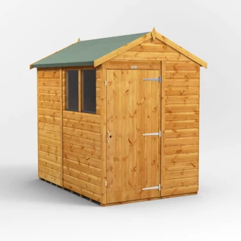 7x5 Power Apex Garden Shed - Brown