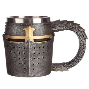 Decorative Medieval Helmet and Chain Mail Tankard