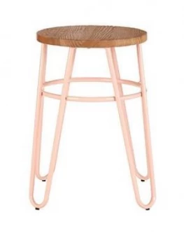 Premier Housewares District Hairpin Stool- Pink/Elm