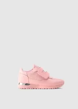 Mallet Kids Popham Perforated Strap Trainer In Pink