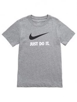 Boys, Nike Unisex Nsw Tee Block Nike T-Shirt - Grey, Size L