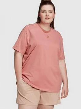 adidas Originals New Neutral Boyfriend Plus Size T-Shirt - Pink, Size 1X, Women