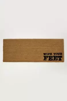 Wipe Your Feet Coir Double Door Mat Runner