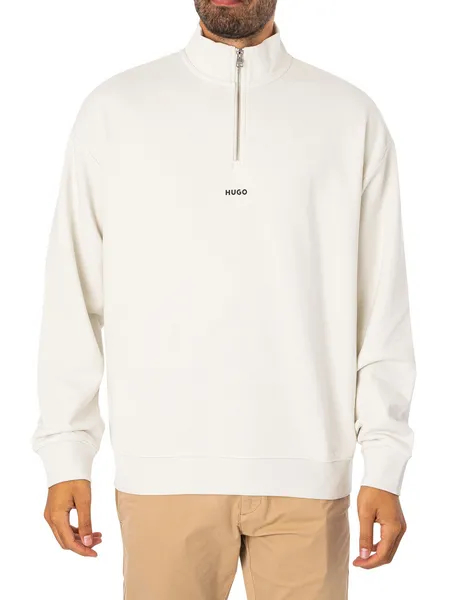 HUGO Durty244 1/4 Zip Sweatshirt Natural M