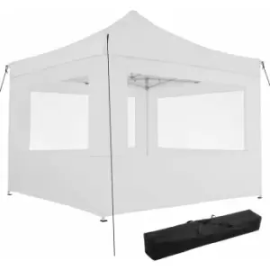 Gazebo collapsible 3x3 m with 4 Sides - Olivia - garden gazebo, gazebo with sides, camping gazebo - white - white