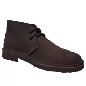 Roamers Mens Real Suede Unlined Desert Boots (4 UK) (Dark Brown)