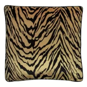 Paoletti Tigris Cushion Cover (One Size) (Gold/Black)