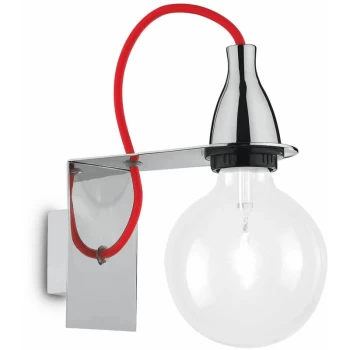 Ideal Lux Lighting - Ideal Lux Minimal - 1 Light Wall Light Chrome, E27