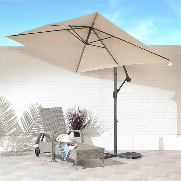 Suntime 2m x 3m Rectangular Hanging Parasol - Beige One Size