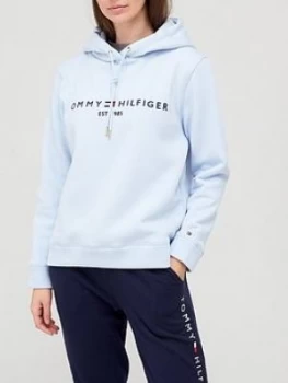 Tommy Hilfiger Essential Logo Hoodie - Blue, Size S, Women