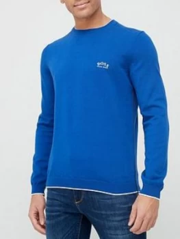 Hugo Boss Riston Knitted Jumper Bright Blue Size L Men