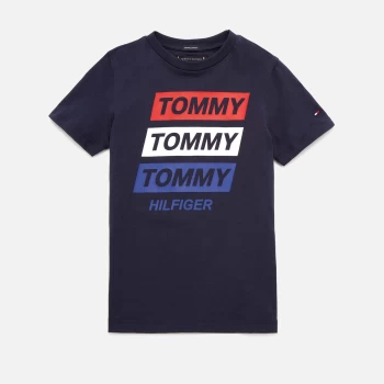 Tommy Hilfiger Boys' Latam Seasonal Graphic T-Shirt - Twilight Navy - 7 Years