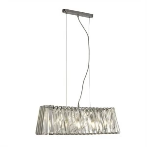 4 Light Pendant Chrome with Glass, E14