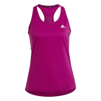 adidas Primeblue Designed 2 Move 3-Stripes Sport Tank Top - Sonic Fuchsia / White