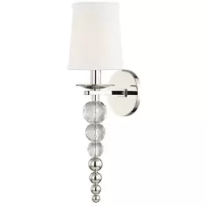 Persis 1 Light Wall Sconce Polished Nickel, Linen