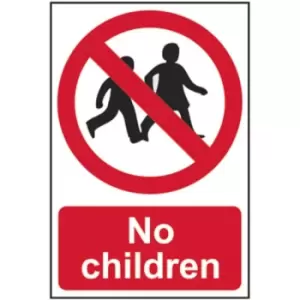 No Children Self Adhesive Sign - 200 x 300mm