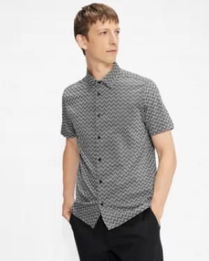 Ted Baker Short Sleeve Zigzag Monochrome Shirt