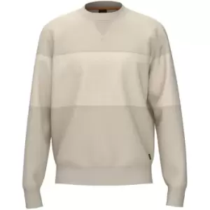 Boss Patch Crew Sweater Mens - White