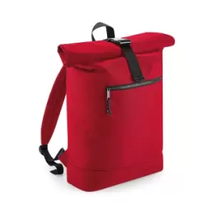 BagBase Unisex Recycled Roll-Top Backpack (One Size) (Classic Red)