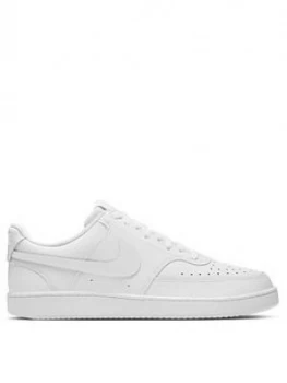 Nike Court Vision Low Trainer - White/White, Size 9.5, Men