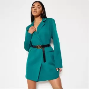 I Saw It First Belted Blazer Dress - Green