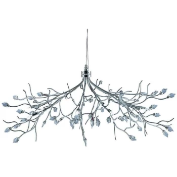 Searchlight Lighting - Searchlight Wisteria - 10 Light Ceiling Pendant Flower Design Chrome with Crystals, G4 Bulb