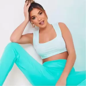 I Saw It First Square Neck Jersey Crop Top - Blue