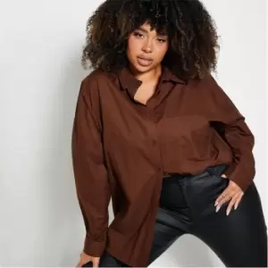 I Saw It First Plus Size Ultimate Oversized Dad Shirt - Brown