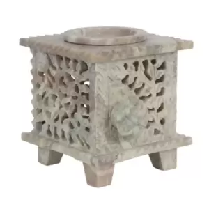 Soapstone Carved Rose Oil Burner