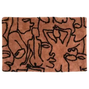 Furn. Everybody Abstract Knitted Cotton Anti-slip Bath Mat Pecan/Black