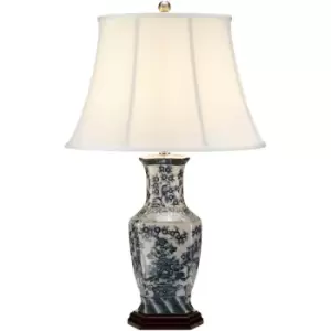 Elstead Blue Hex Chinese Porcelain Table Lamp Floral Patern