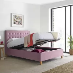 Kingham Pink Velvet Ottoman Bed Double