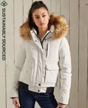 Superdry Womens Everest Bomber Jacket Cream / Ecru - Size: 14