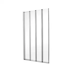 Wickes Aluminium and Glass Semi-framless 4 Fold Bath Screen
