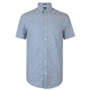 Gant Short Sleeve All Over Print Shirt Mens - Blue 468